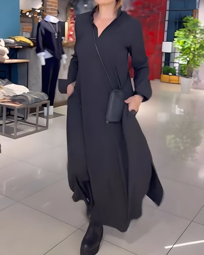 SELENE™ | Long Flowy Dress with Side Slits