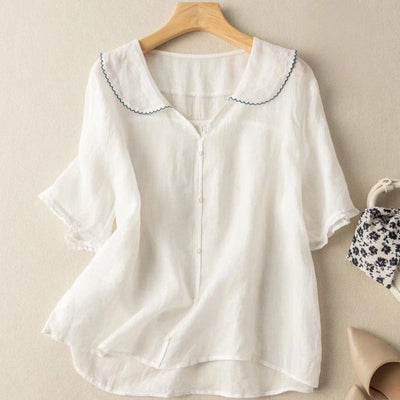 Maelle | Tummy Covering Linen Blouse