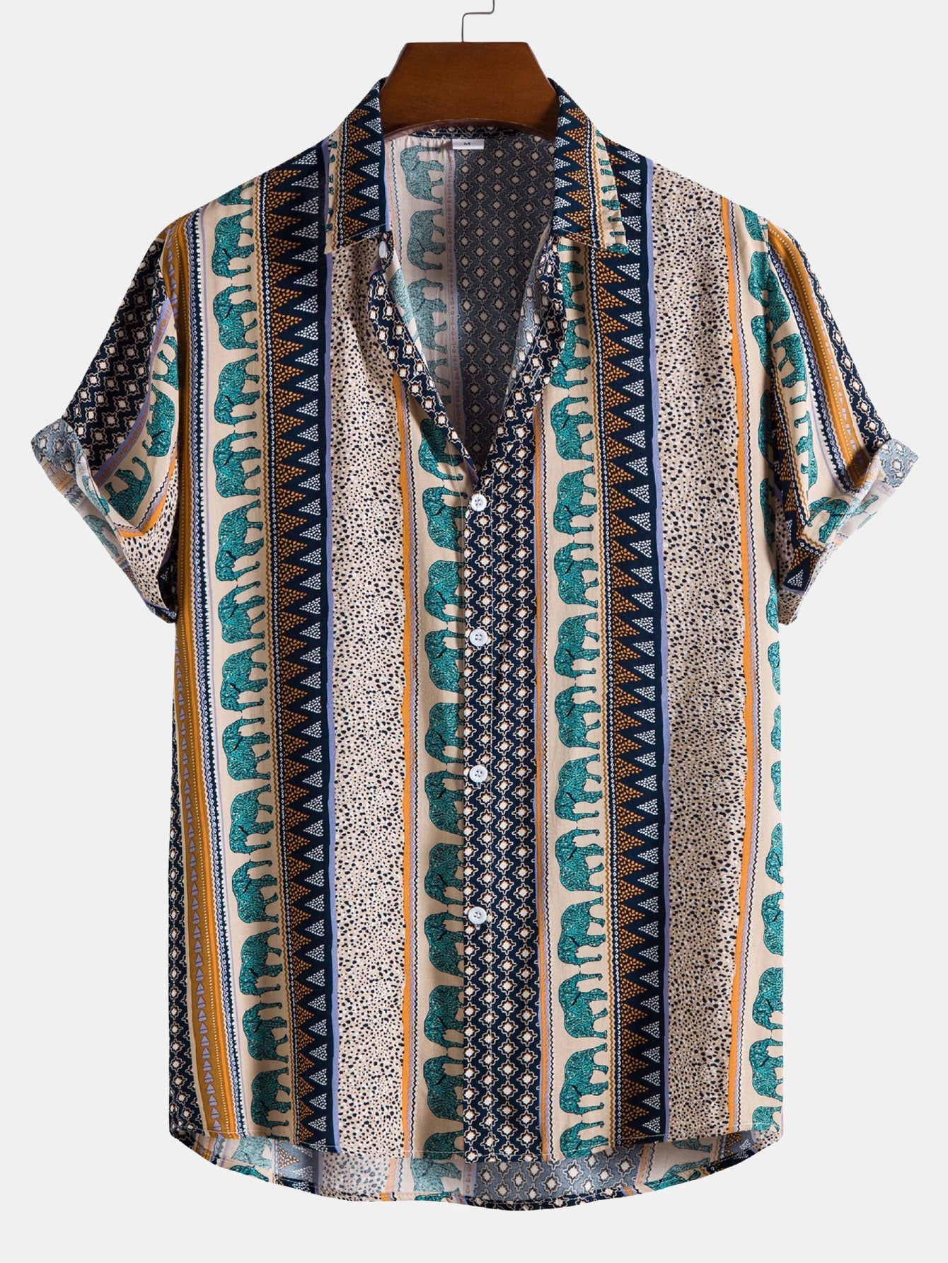 Marlow | Elephant Geometric Print Shirt