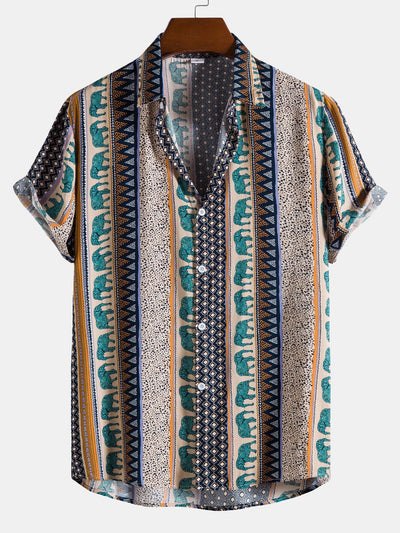 Marlow | Elephant Geometric Print Shirt