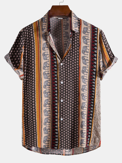 Marlow | Elephant Geometric Print Shirt