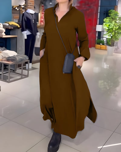 SELENE™ | Long Flowy Dress with Side Slits