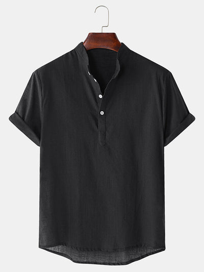 Aurelius | Solid Color Basic Henley Shirts