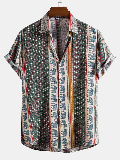 Marlow | Elephant Geometric Print Shirt