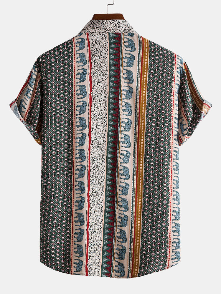 Marlow | Elephant Geometric Print Shirt