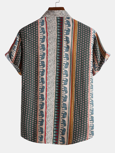 Marlow | Elephant Geometric Print Shirt