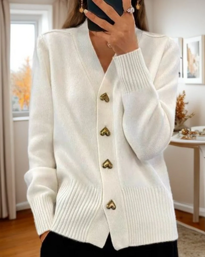 Madison™ | Elegant Heart Button Cardigan