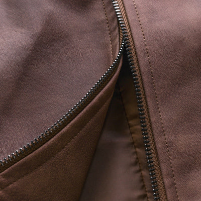 Men's Zipper Leather Jacket 98679789U