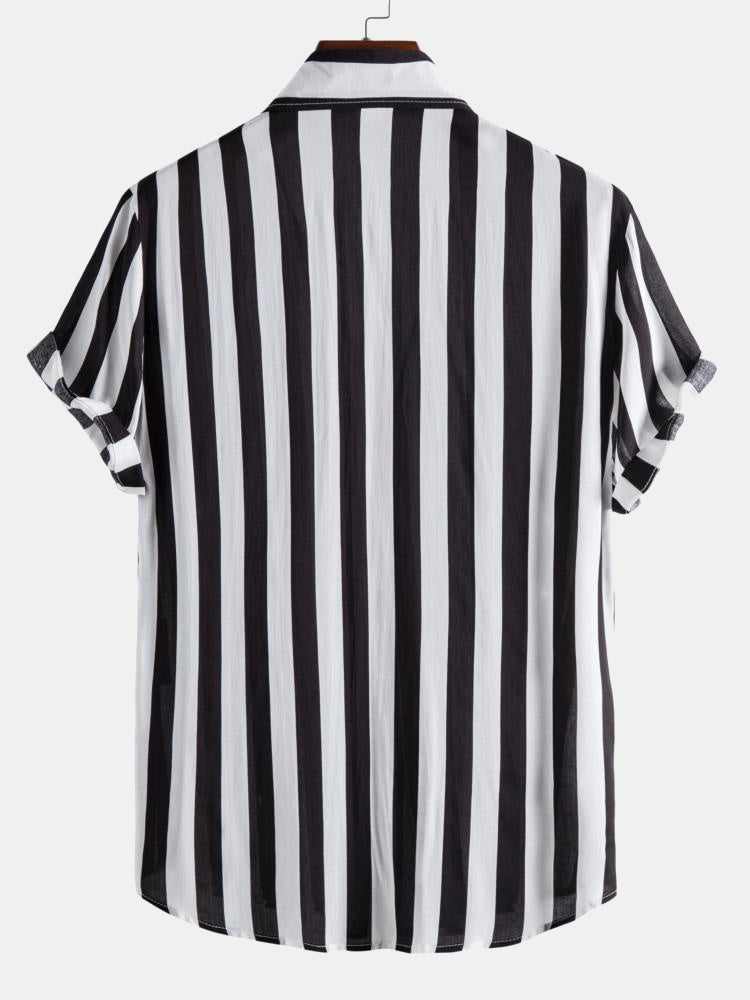 Izaiah | Wide Stripes Stand Shirts