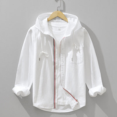 Toscana | Linen Zipper Hoodie Shirt