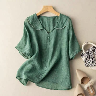 Maelle | Tummy Covering Linen Blouse