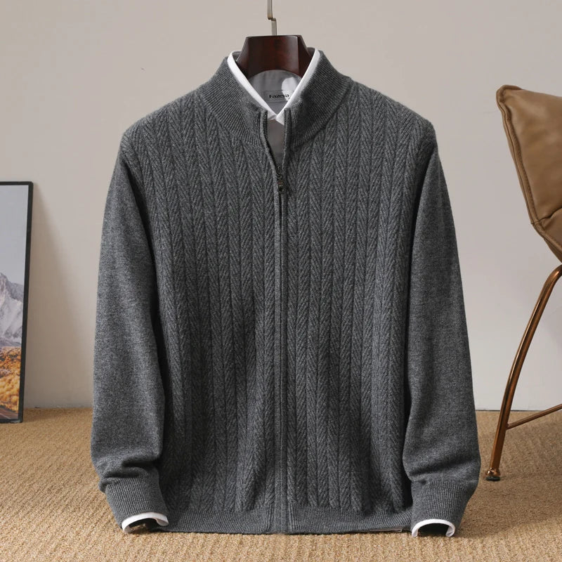 Rhys | 100% Merino Wool Full Zip Jumper