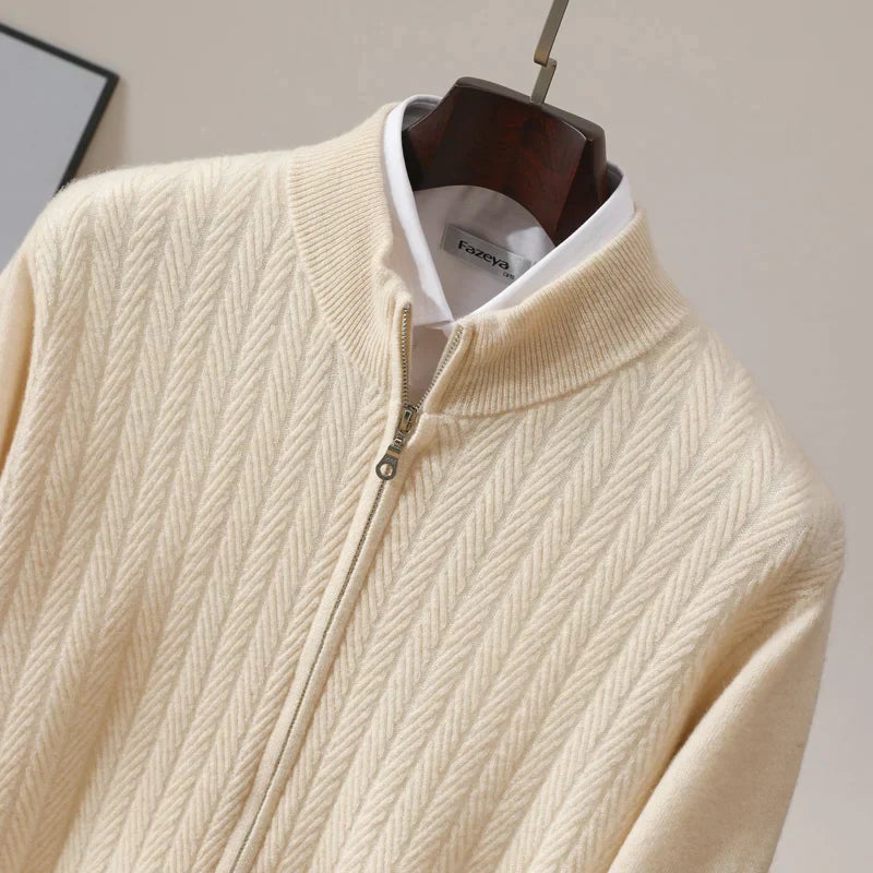 Rhys | 100% Merino Wool Full Zip Jumper