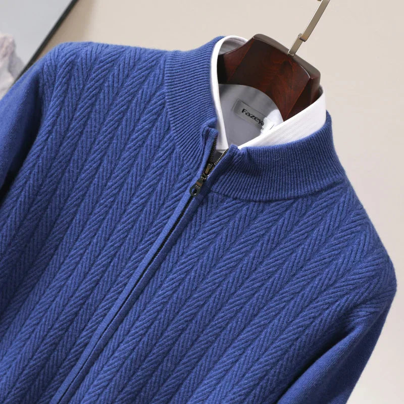 Rhys | 100% Merino Wool Full Zip Jumper