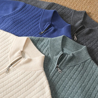 Rhys | 100% Merino Wool Full Zip Jumper