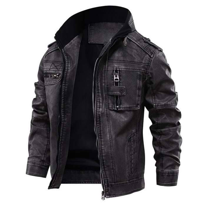 Pike | Classic Leather Zip-Up Jacket