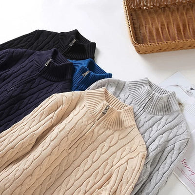 Everett | Half-Zip Cable-Knit Sweater