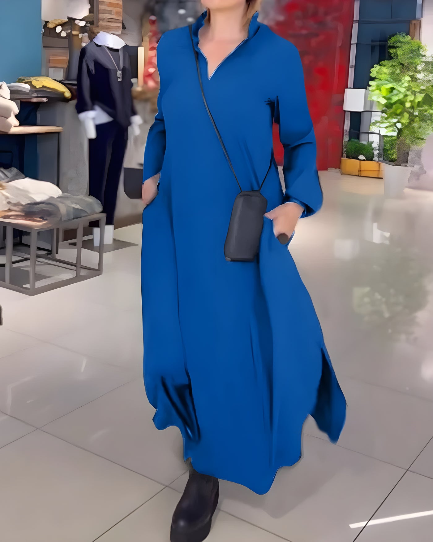 SELENE™ | Long Flowy Dress with Side Slits