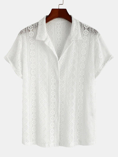 Hugh | Geometry Textured Cuban Shirt