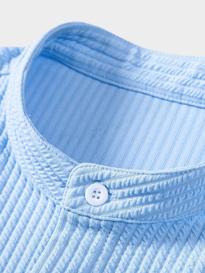 Bodhi | Muscle Fit Ribbed Stand Collar Shirt