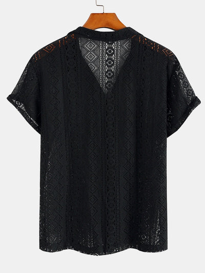 Hugh | Geometry Textured Cuban Shirt