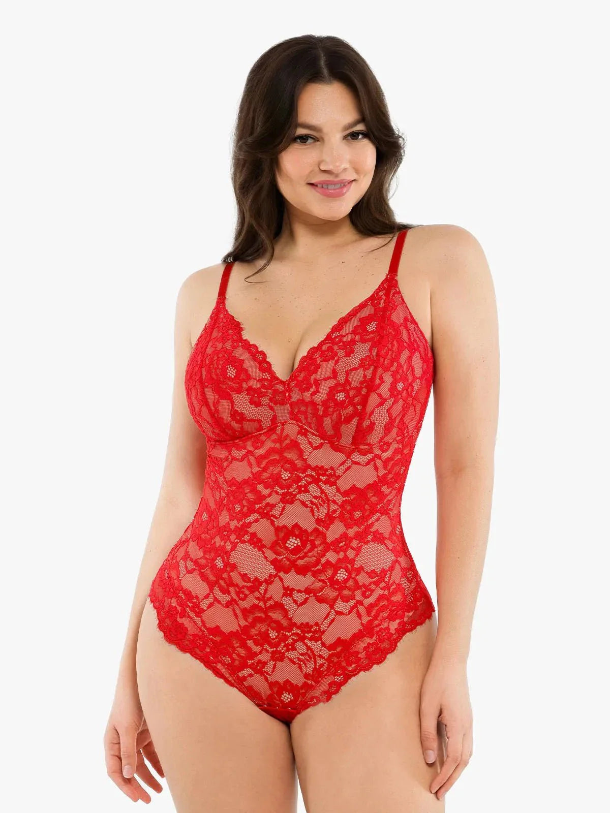 Popilush® Tops Body Shaper Jumpsuit Shapewear Firm Control Smoothing Full Lace Thong Bodysuit