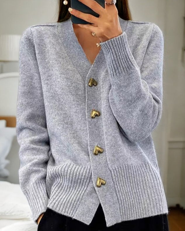 Madison™ | Elegant Heart Button Cardigan